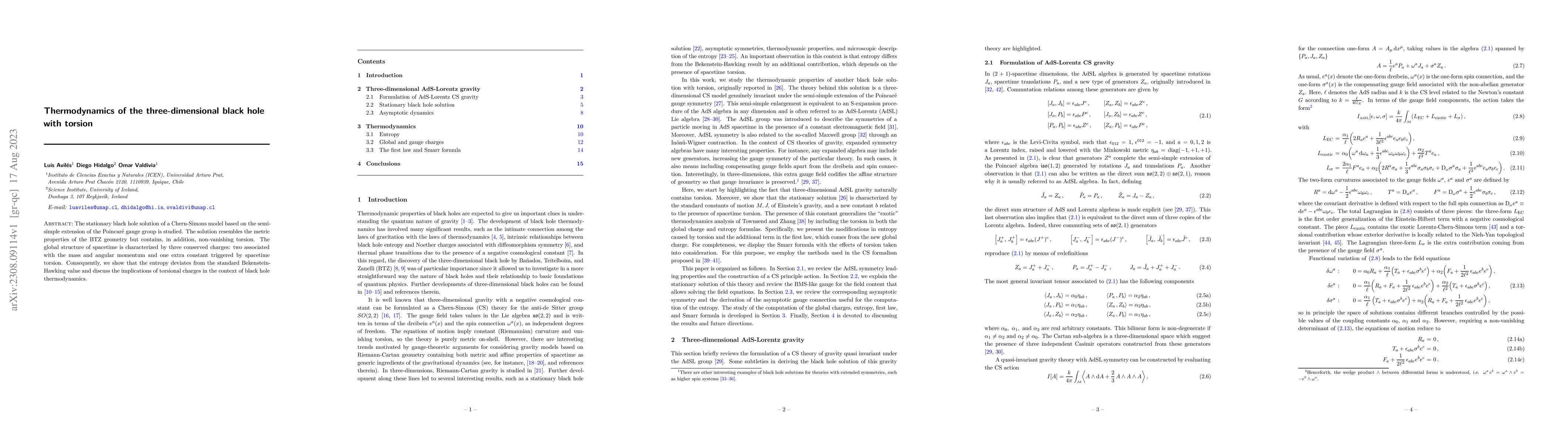 Thumbnail for Thermodynamics of the three-dimensional black hole with torsion