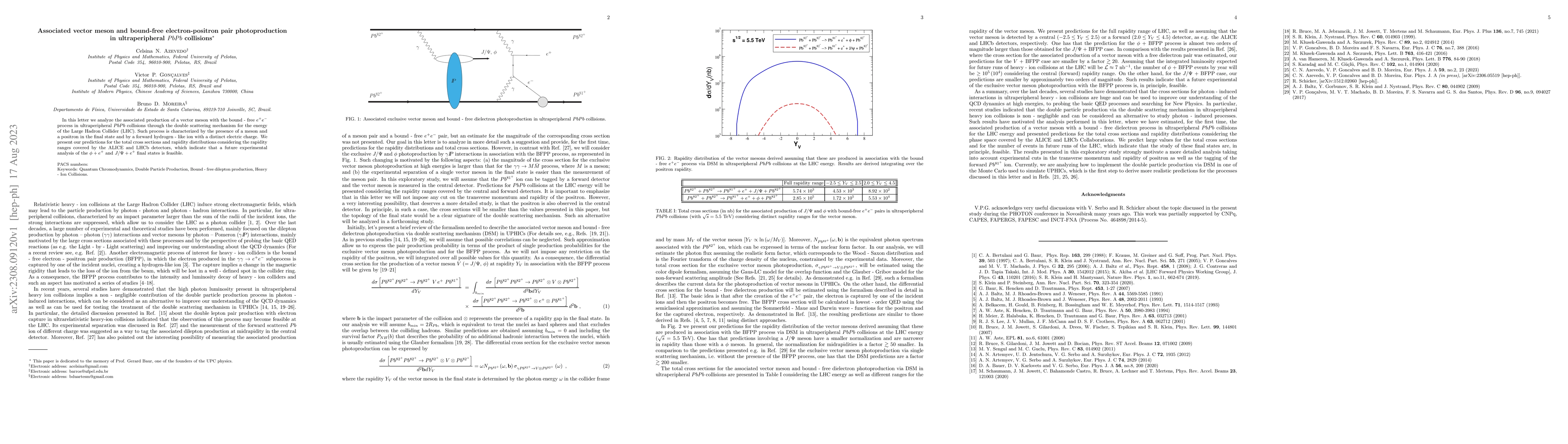 Thumbnail for Associated vector meson and bound-free electron-positron pair
  photoproduction in ultraperipheral $PbPb$ collisions