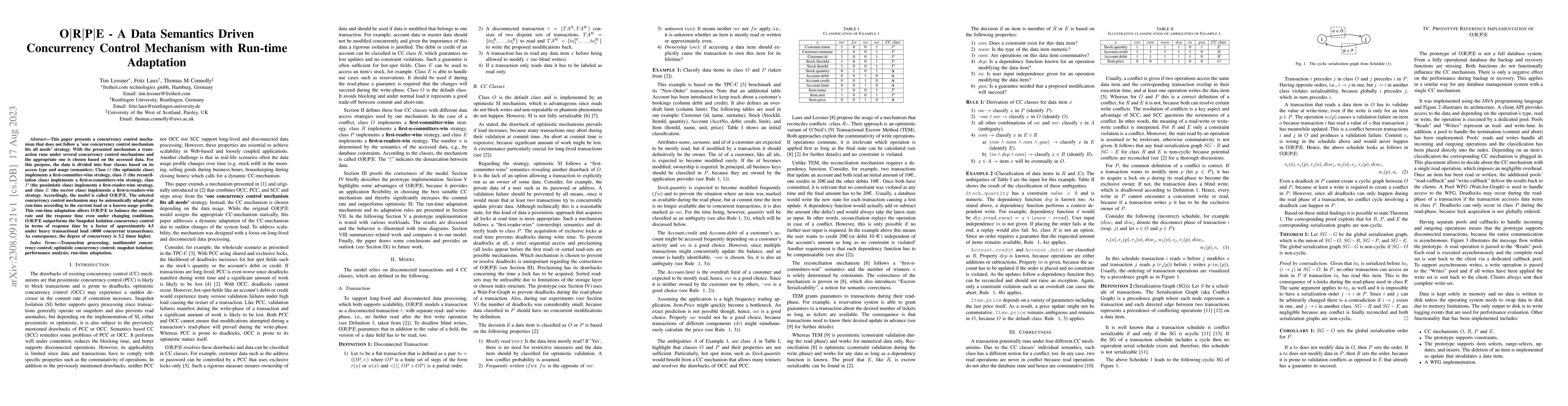 Thumbnail for O$|$R$|$P$|$E -- A Data Semantics Driven Concurrency Control