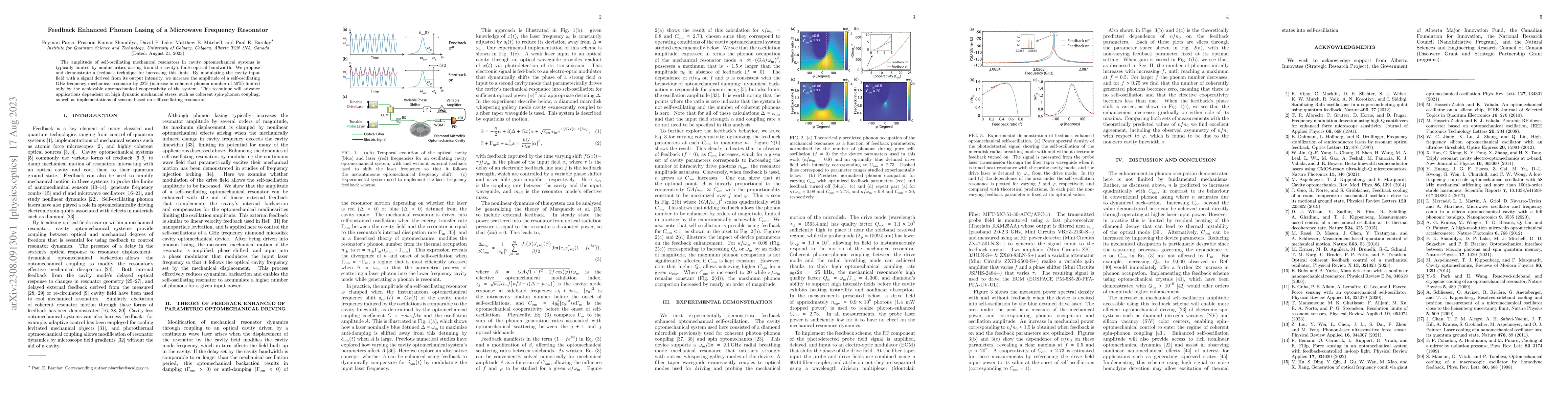 Thumbnail for Feedback Enhanced Phonon Lasing of a Microwave Frequency Resonator