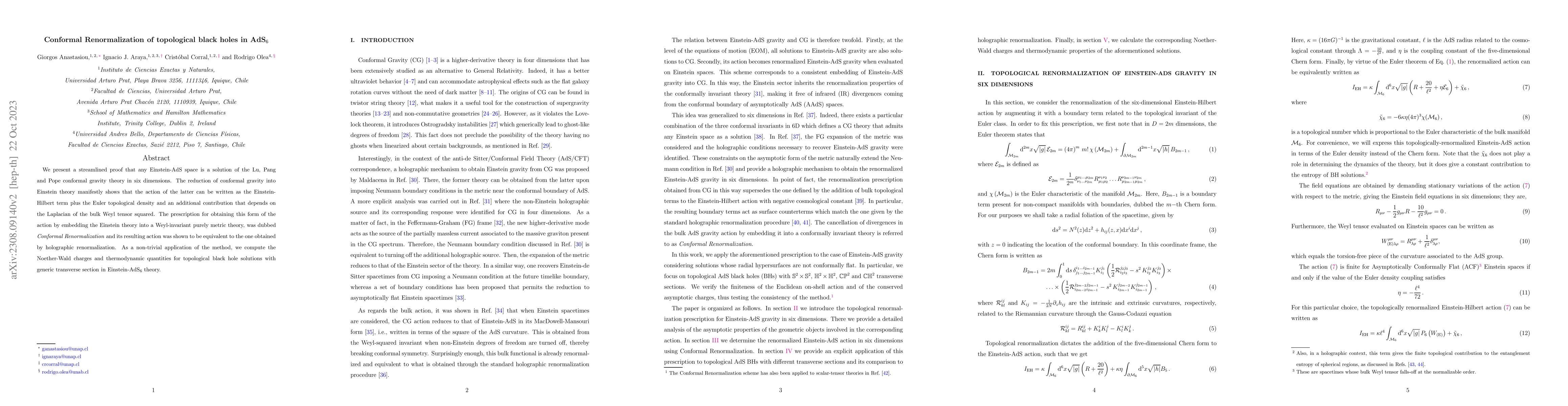 Thumbnail for Conformal Renormalization of topological black holes in AdS$_6$
