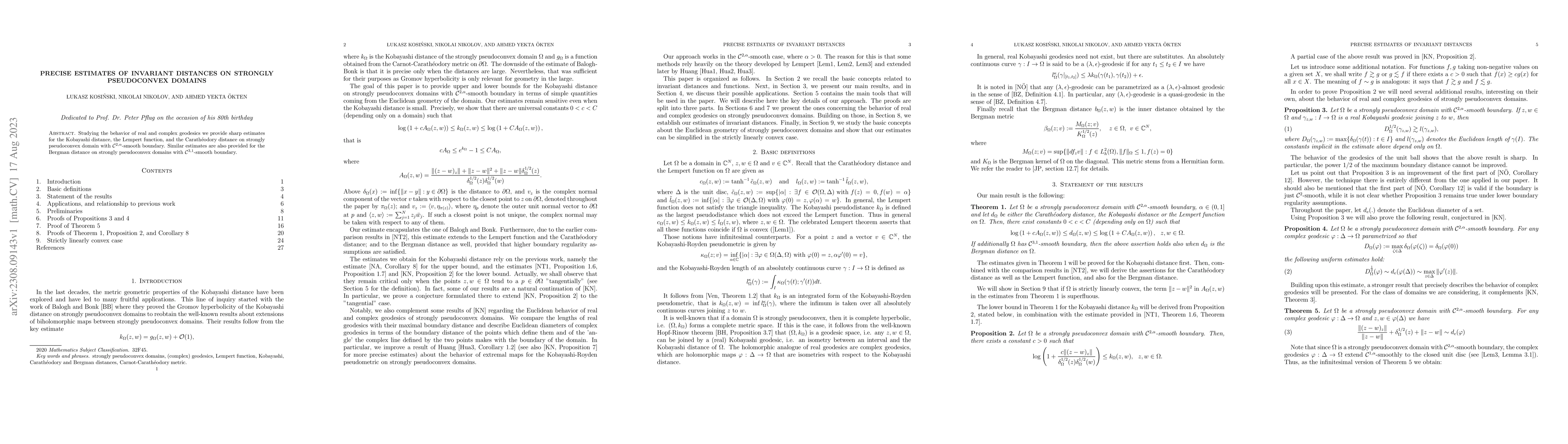 Thumbnail for Precise estimates of invariant distances on strongly pseudoconvex
  domains