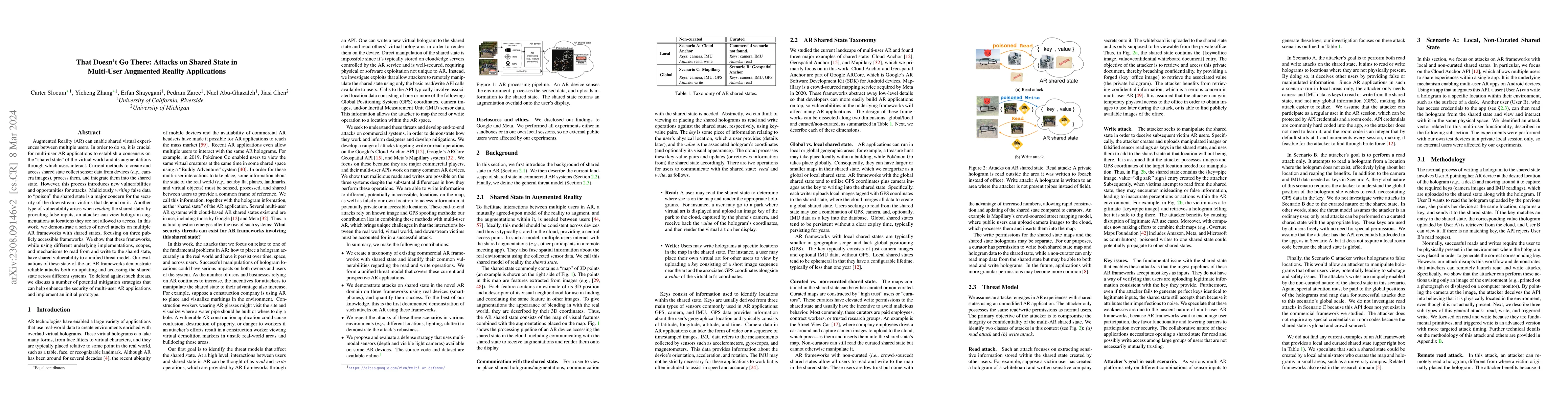 Thumbnail for That Doesn't Go There: Attacks on Shared State in Multi-User Augmented
  Reality Applications