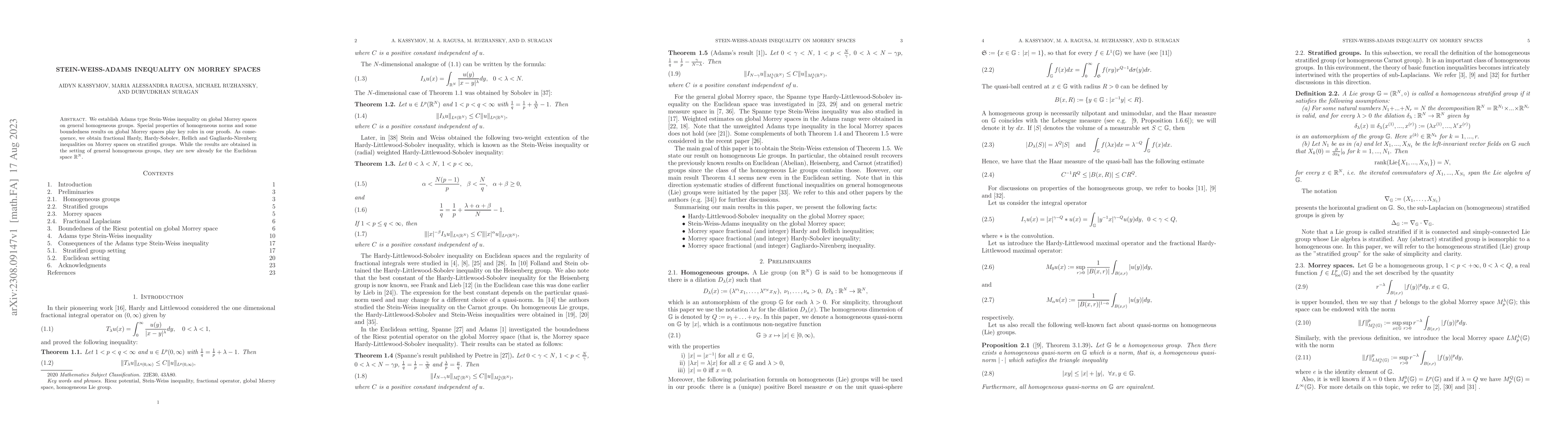 Thumbnail for Stein-Weiss-Adams inequality on Morrey spaces