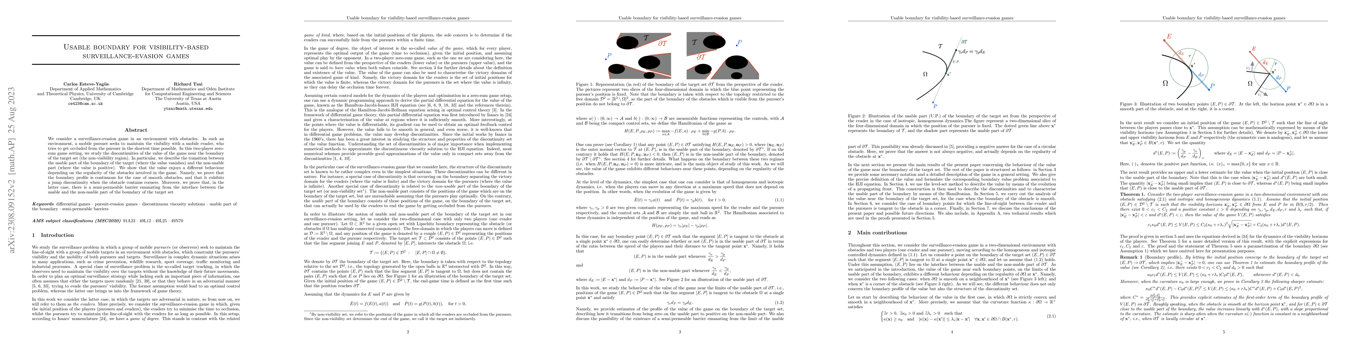 Thumbnail for Usable boundary for visibility-based surveillance-evasion games