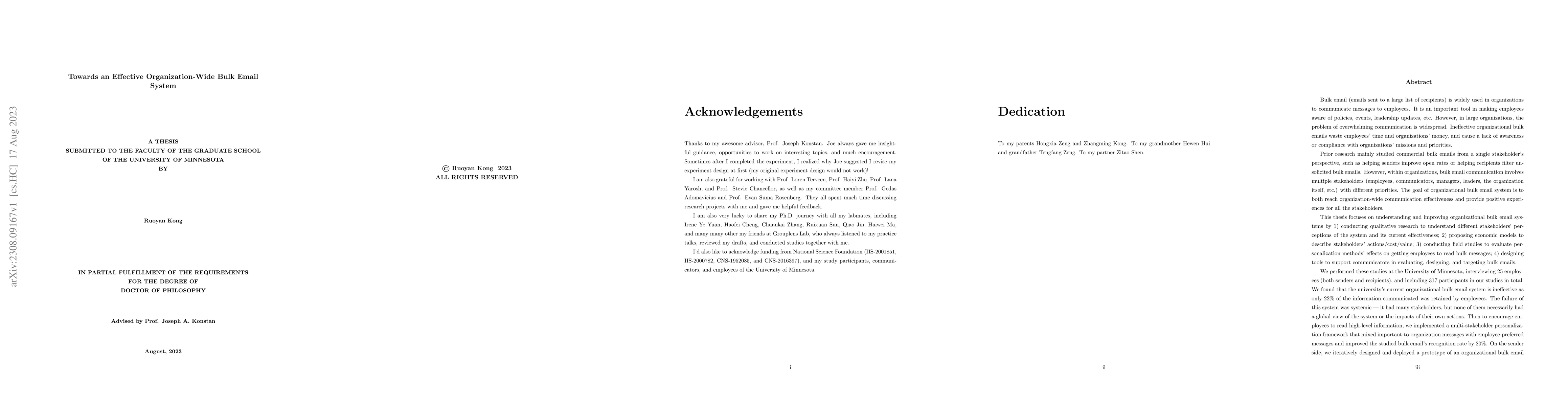 Thumbnail for Towards an Effective Organization-Wide Bulk Email System