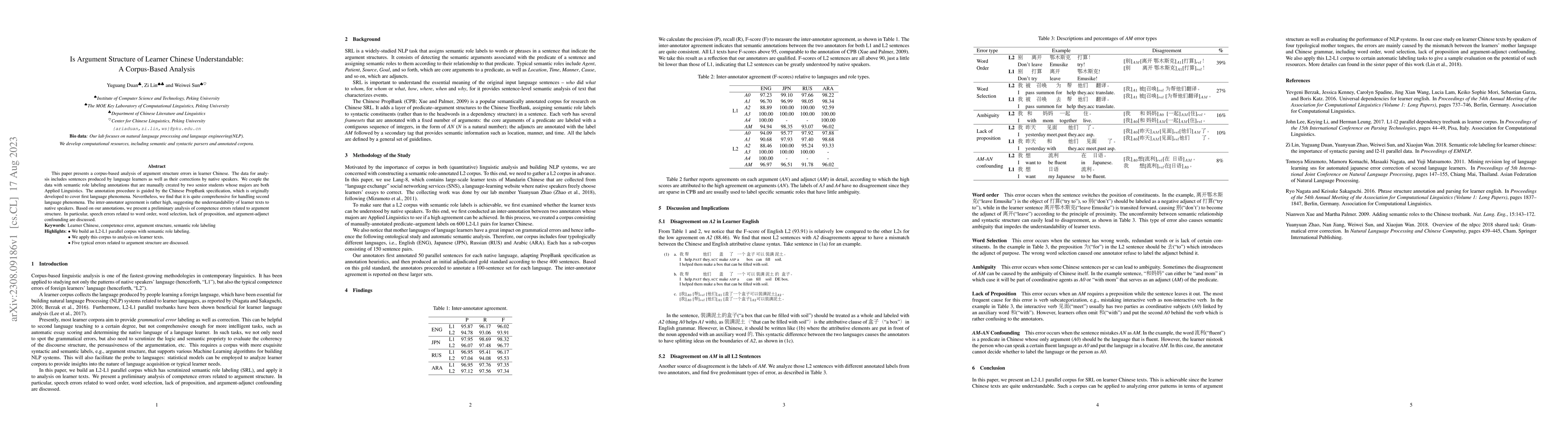Thumbnail for Is Argument Structure of Learner Chinese Understandable: A Corpus-Based
  Analysis