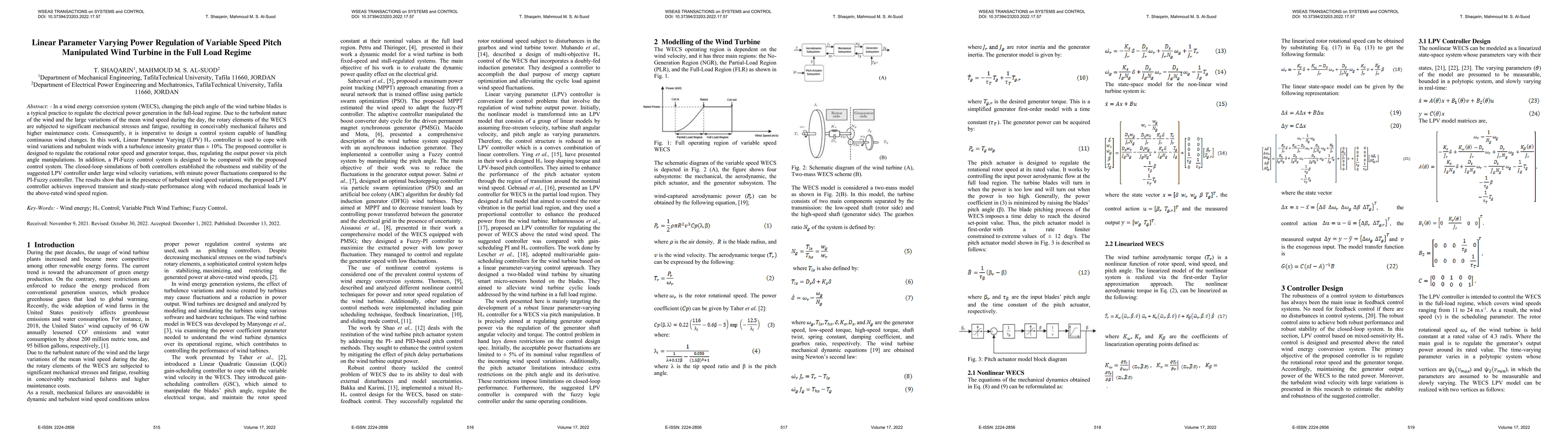 Thumbnail for Linear Parameter Varying Power Regulation of Variable Speed Pitch
  Manipulated Wind Turbine in the Full Load Regime