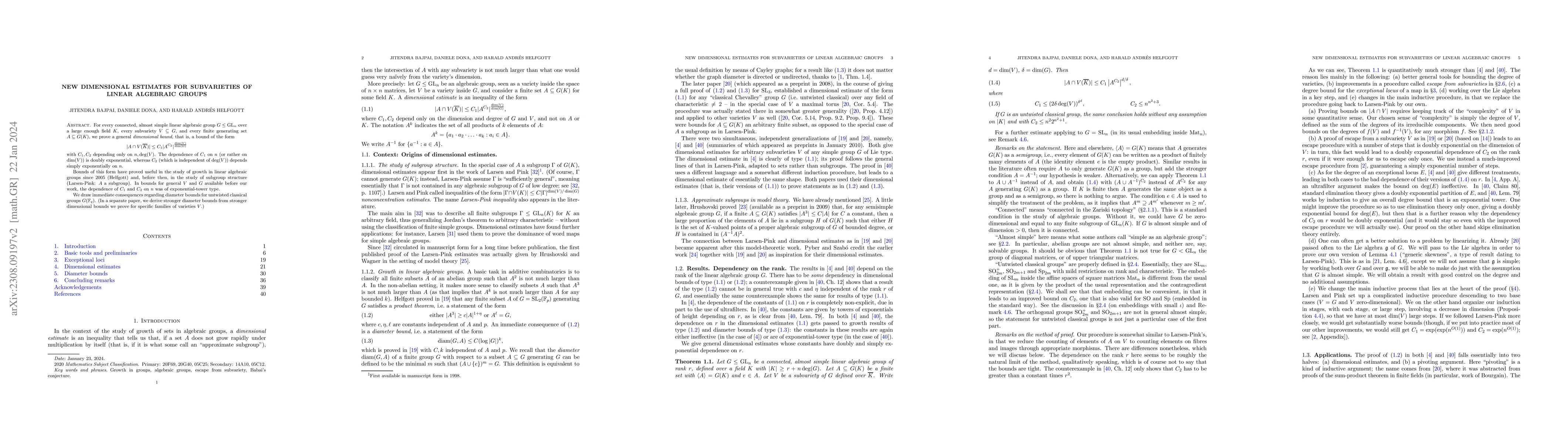 Thumbnail for New dimensional estimates for subvarieties of linear algebraic groups