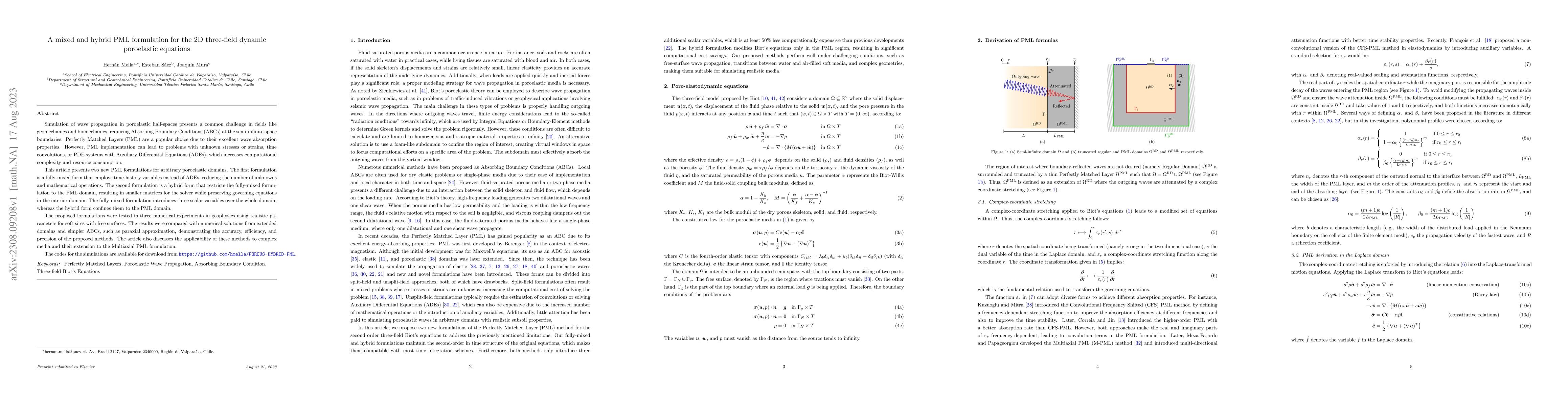 Thumbnail for A hybrid PML formulation for the 2D three-field dynamic poroelastic
  equations