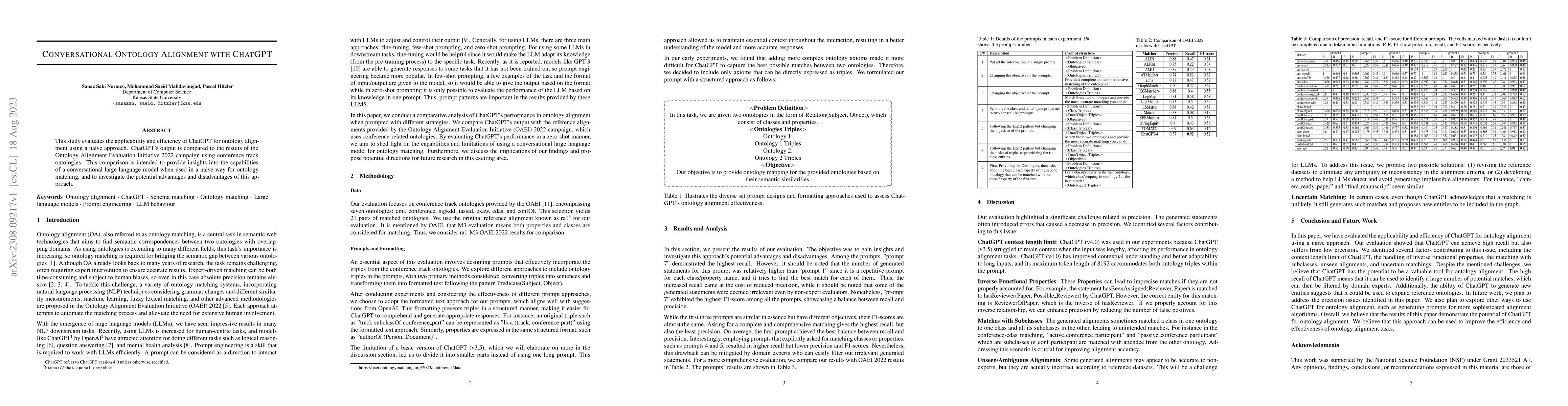 Thumbnail for Conversational Ontology Alignment with ChatGPT