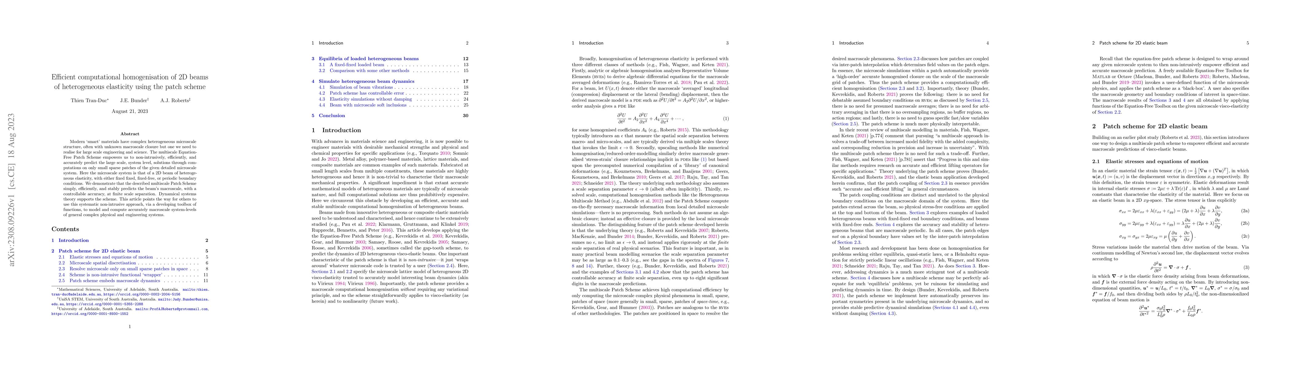Thumbnail for Efficient computational homogenisation of 2D beams of heterogeneous
  elasticity using the patch scheme