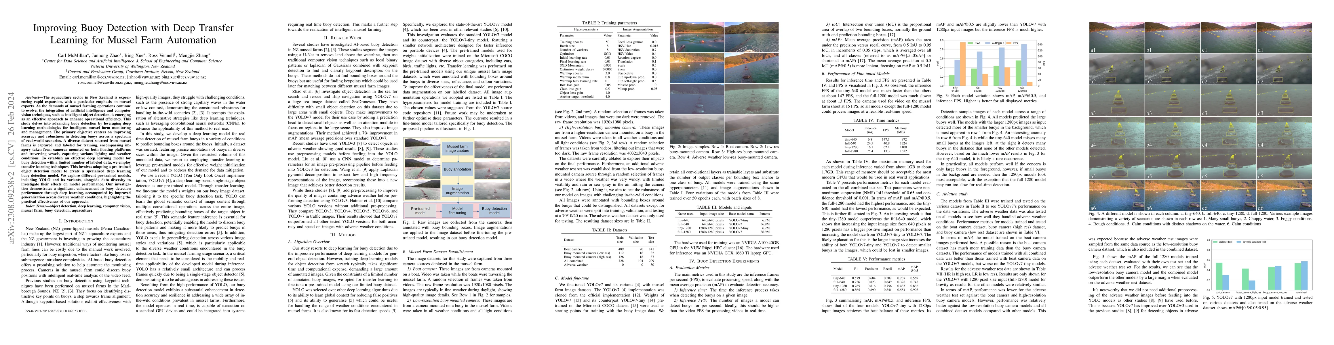 Thumbnail for Improving Buoy Detection with Deep Transfer Learning for Mussel Farm
  Automation