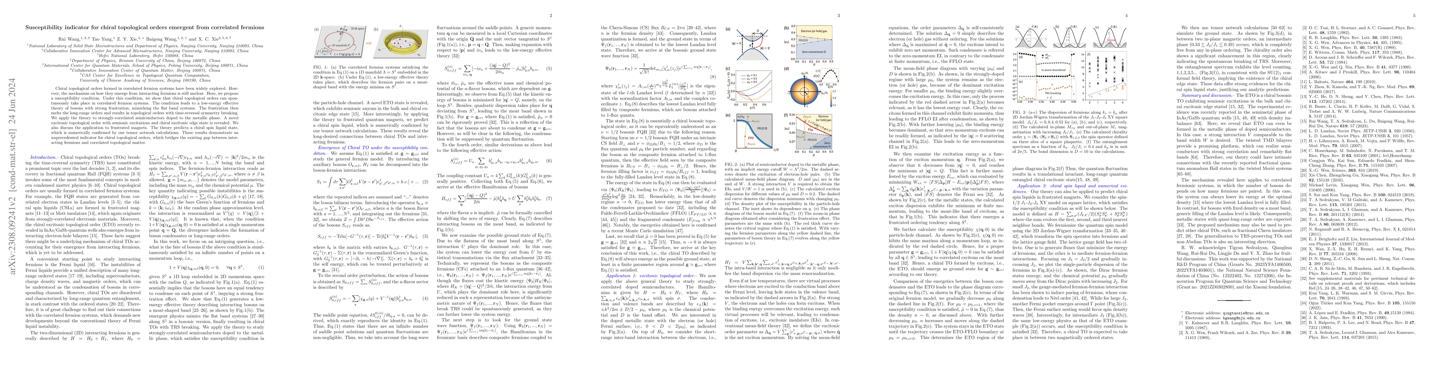 Thumbnail for Susceptibility indicator for chiral topological orders emergent from
  correlated fermions