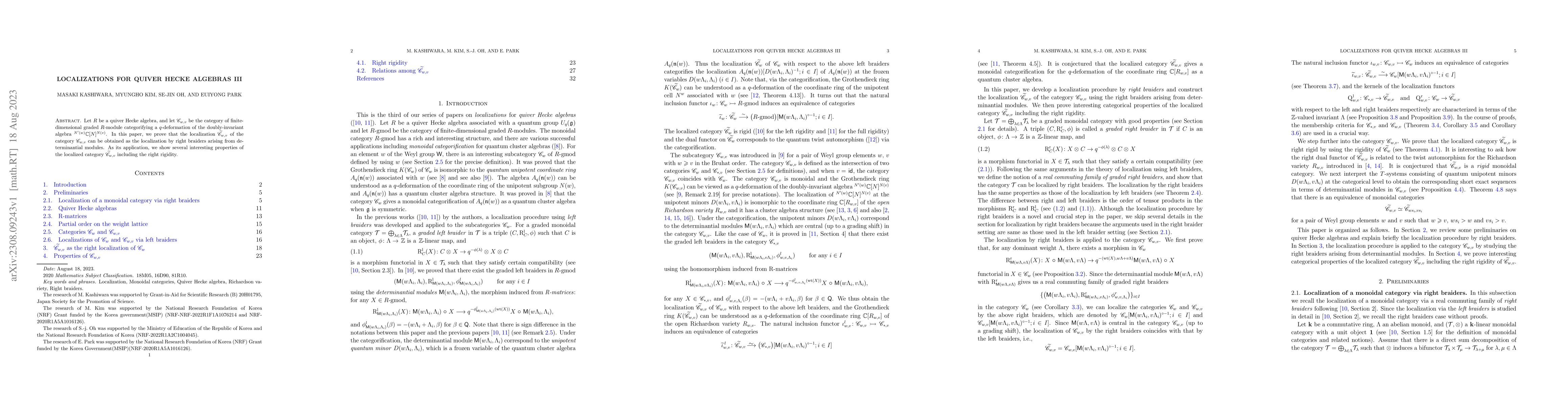 Thumbnail for Localizations for quiver Hecke algebras III