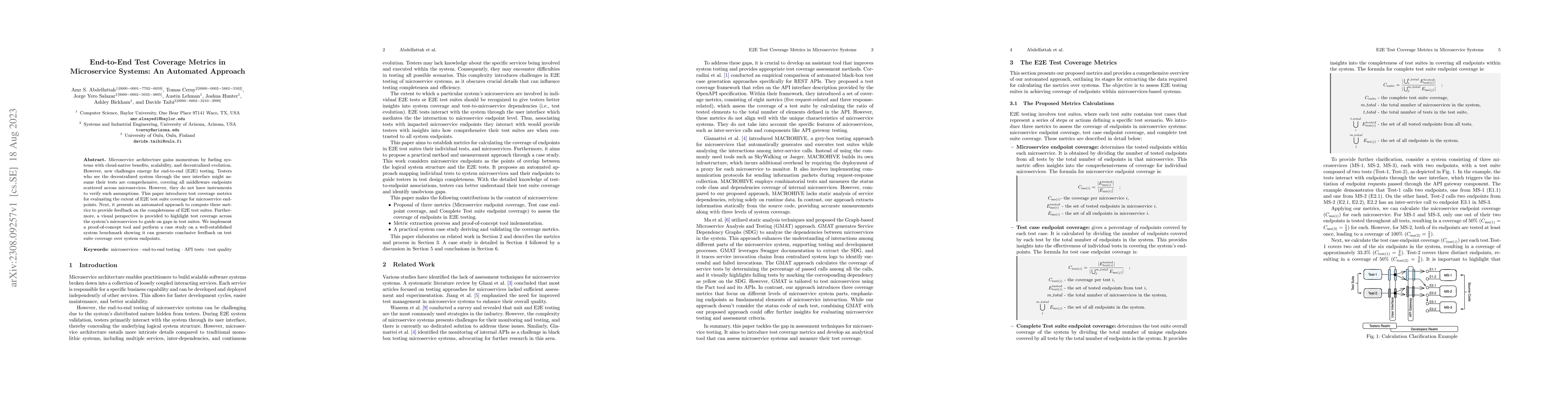 Thumbnail for End-to-End Test Coverage Metrics in Microservice Systems: An Automated
  Approach