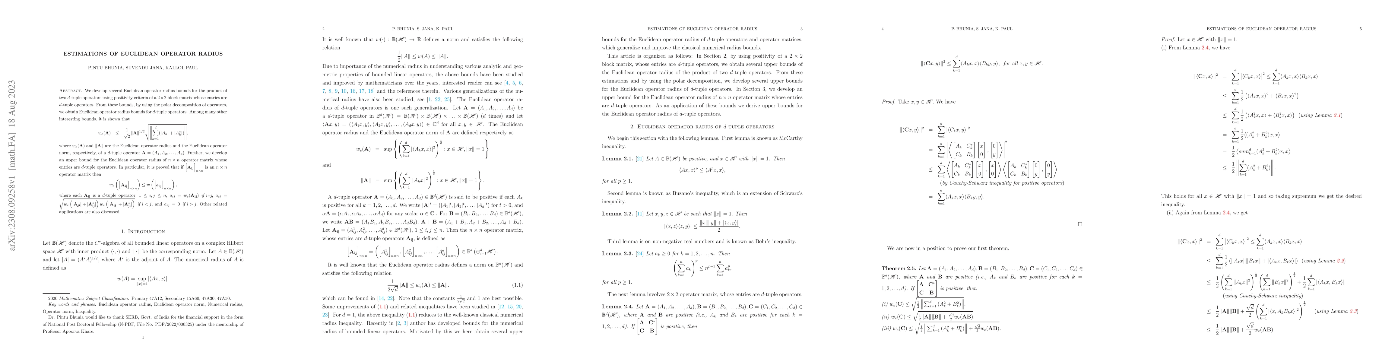 Thumbnail for Estimations of Euclidean operator radius