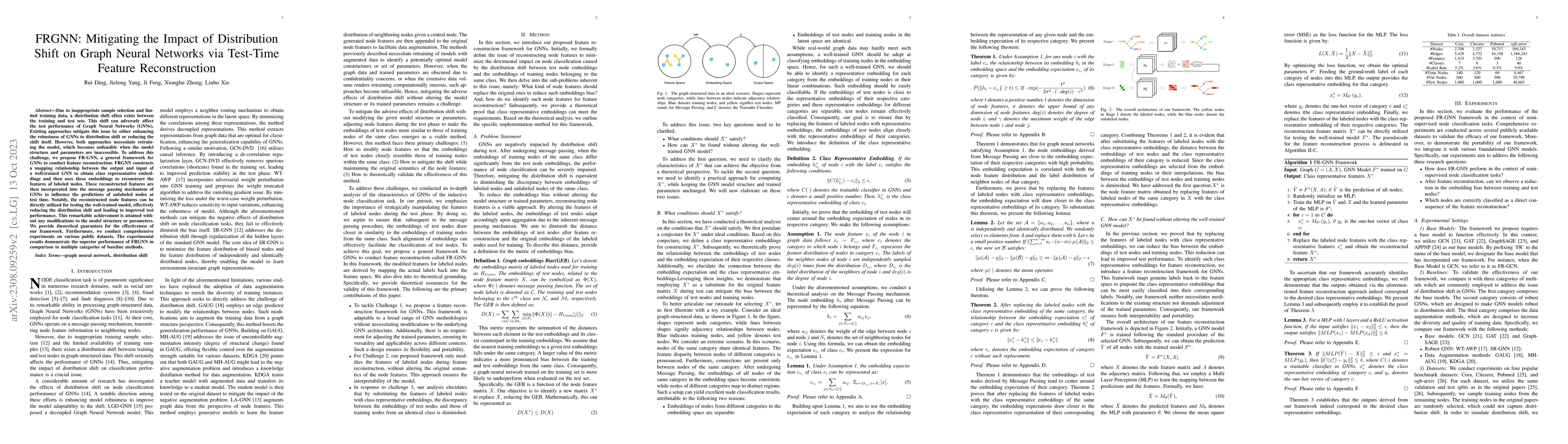 Thumbnail for FRGNN: Mitigating the Impact of Distribution Shift on Graph Neural
  Networks via Test-Time Feature Reconstruction
