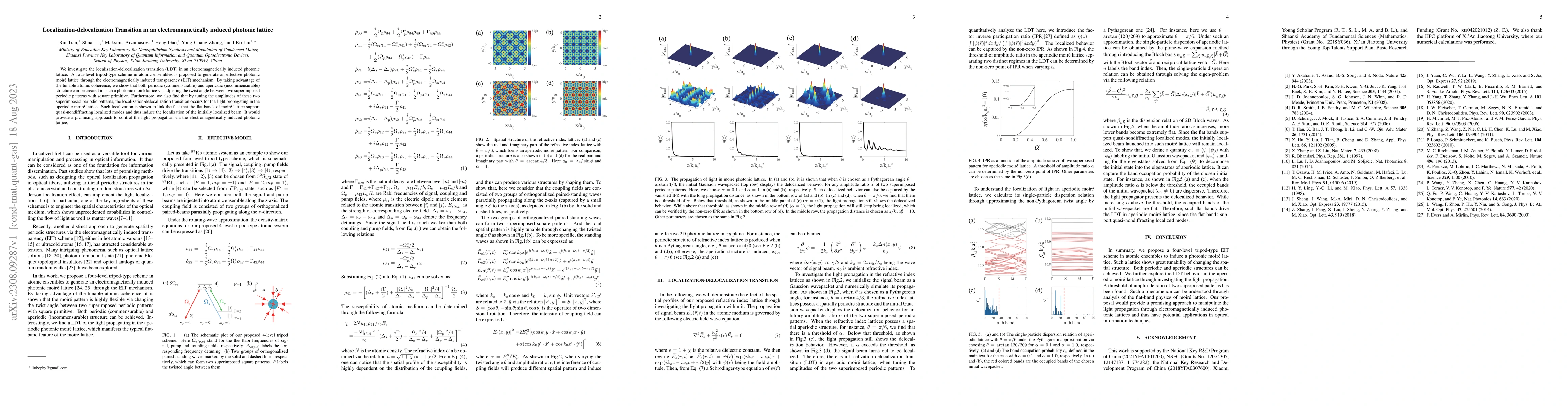 Thumbnail for Localization-delocalization Transition in an electromagnetically induced
  photonic lattice