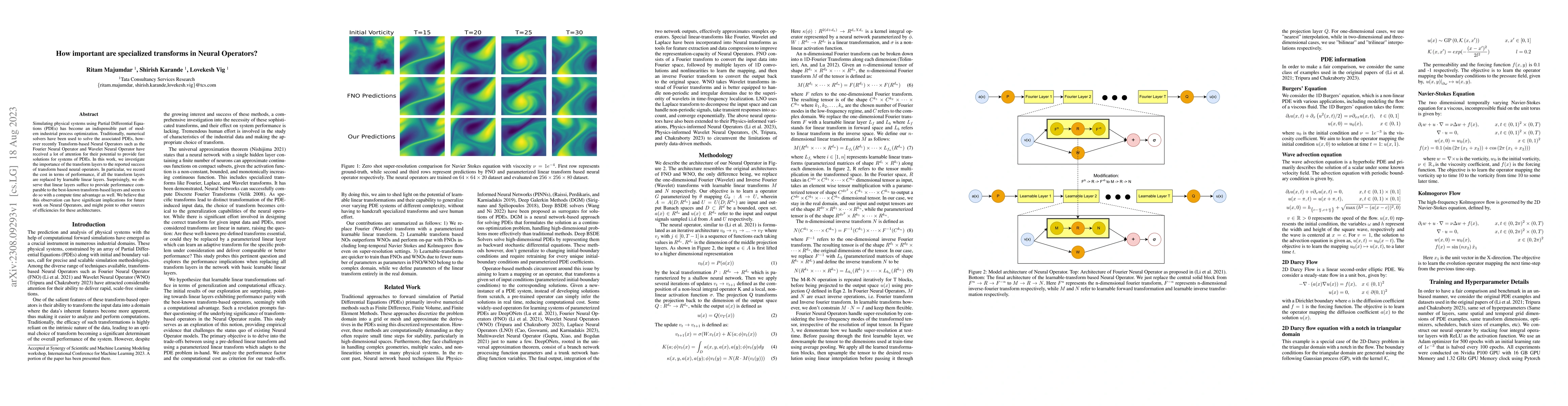 Thumbnail for How important are specialized transforms in Neural Operators?