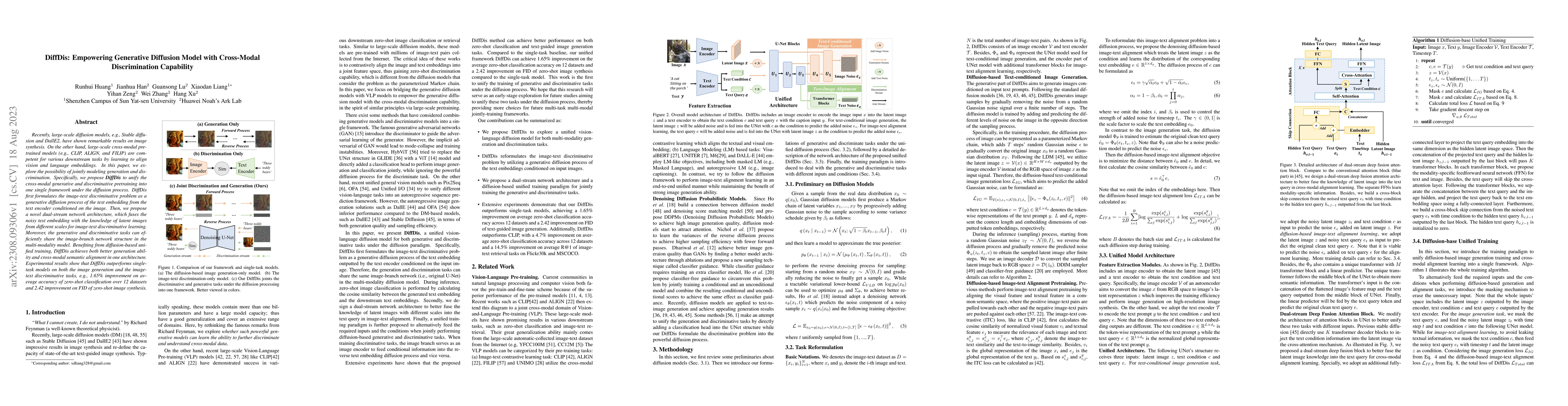 Thumbnail for DiffDis: Empowering Generative Diffusion Model with Cross-Modal
  Discrimination Capability