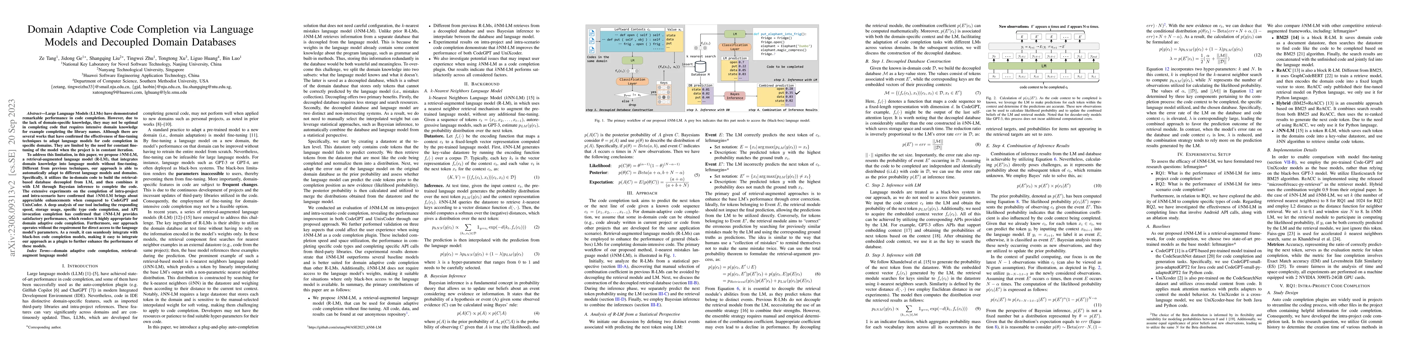 Thumbnail for Domain Adaptive Code Completion via Language Models and Decoupled Domain
  Databases