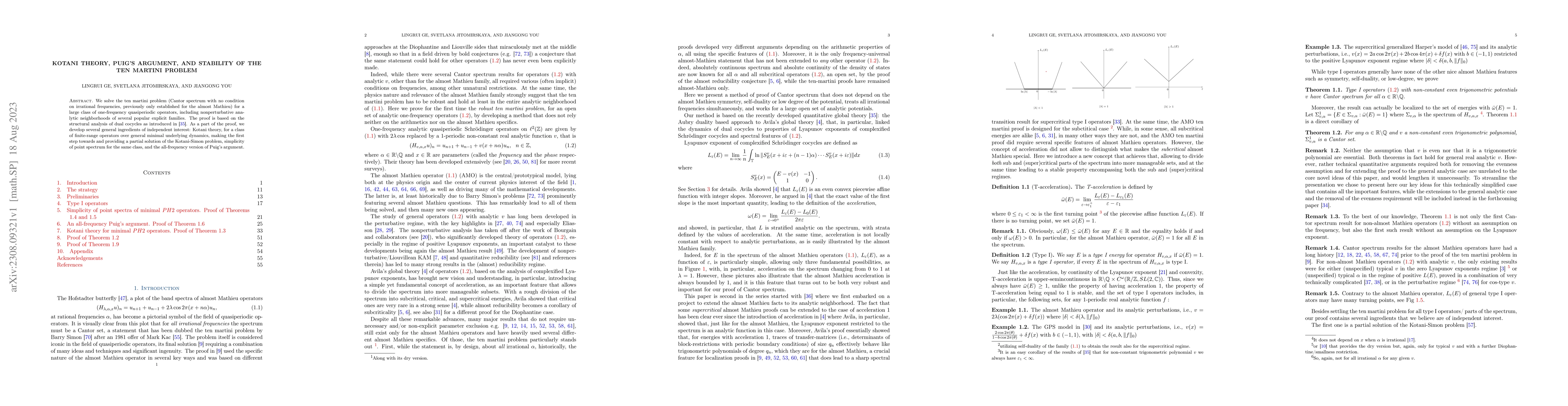 Thumbnail for Kotani theory, Puig's argument, and stability of The Ten Martini Problem