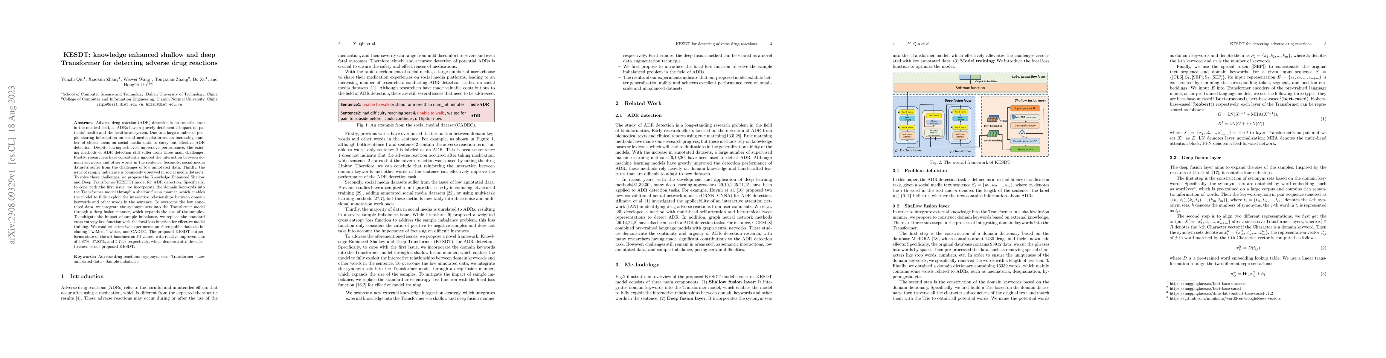 Thumbnail for KESDT: knowledge enhanced shallow and deep Transformer for detecting
  adverse drug reactions