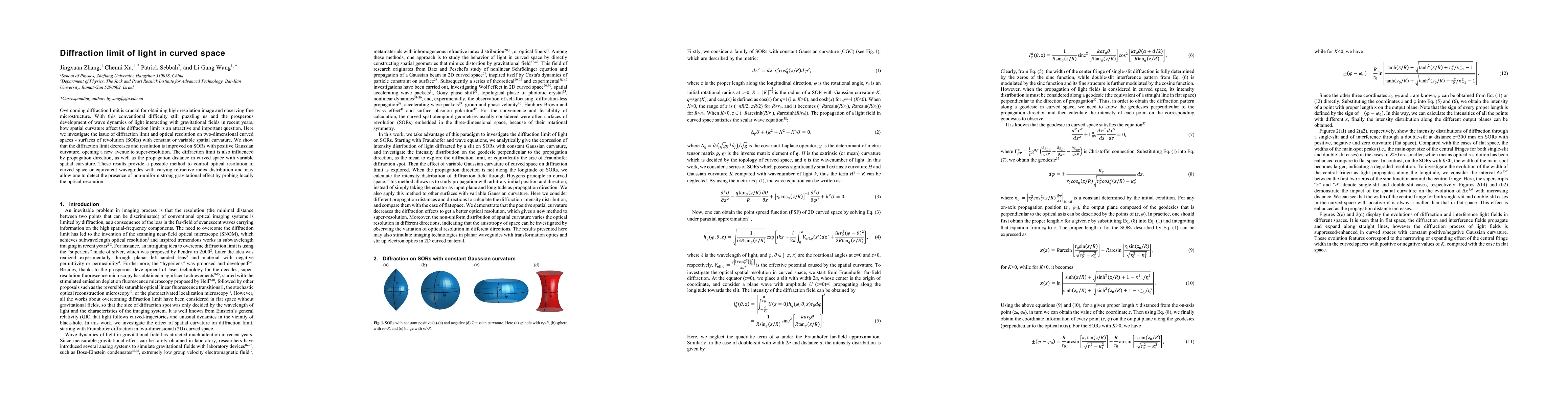 Thumbnail for Diffraction limit of light in curved space