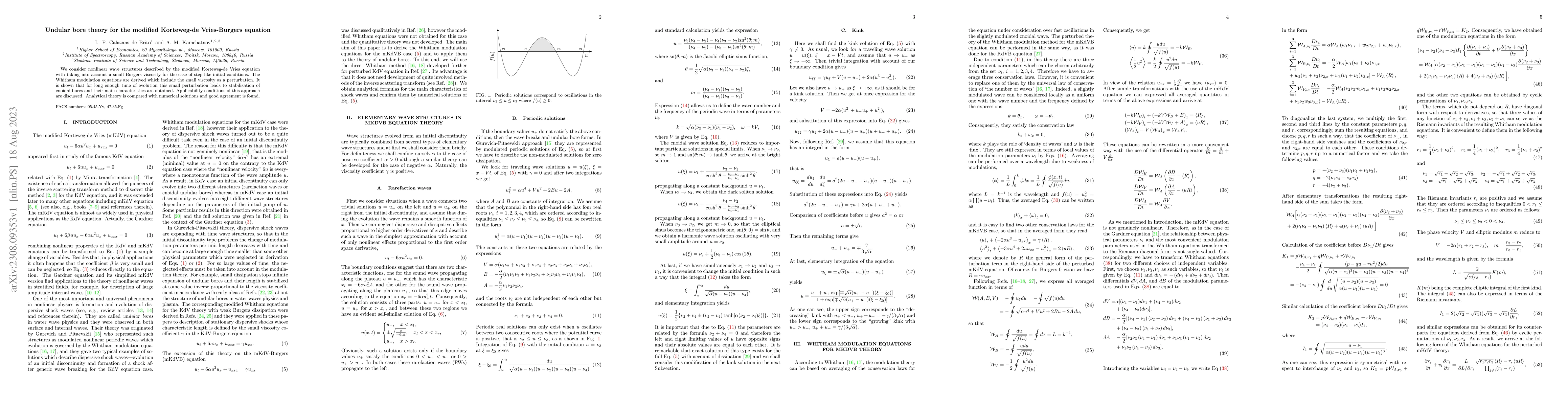 Thumbnail for Undular bore theory for the modified Korteweg-de Vries-Burgers equation