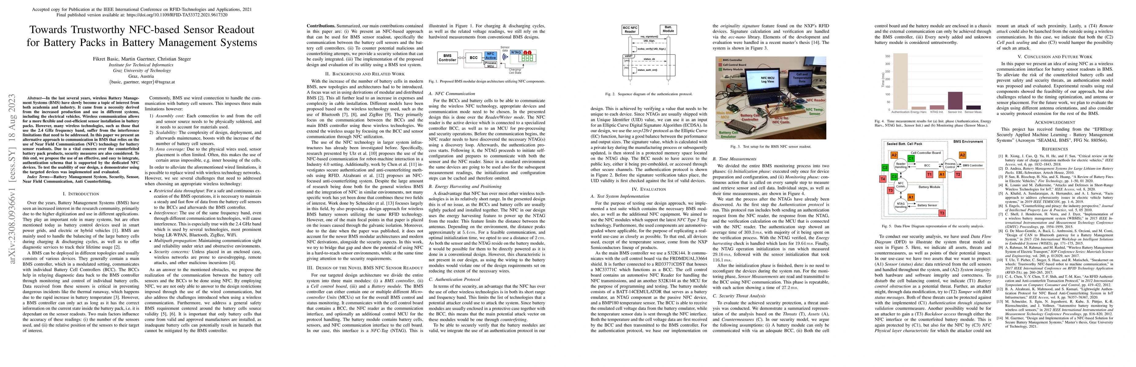 Thumbnail for Towards Trustworthy NFC-based Sensor Readout for Battery Packs in
  Battery Management Systems