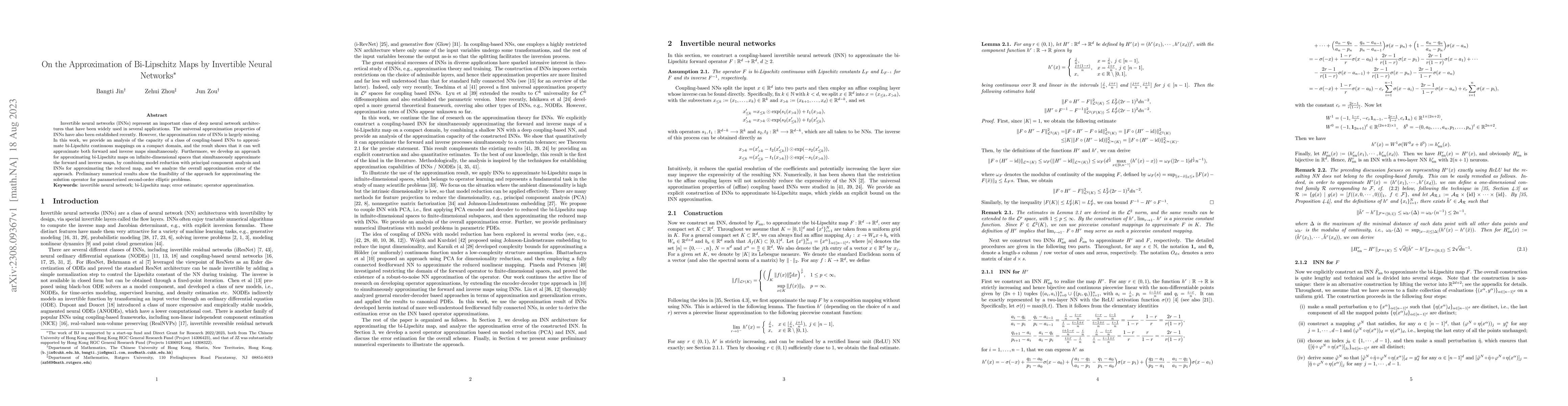 Thumbnail for On the Approximation of Bi-Lipschitz Maps by Invertible Neural Networks