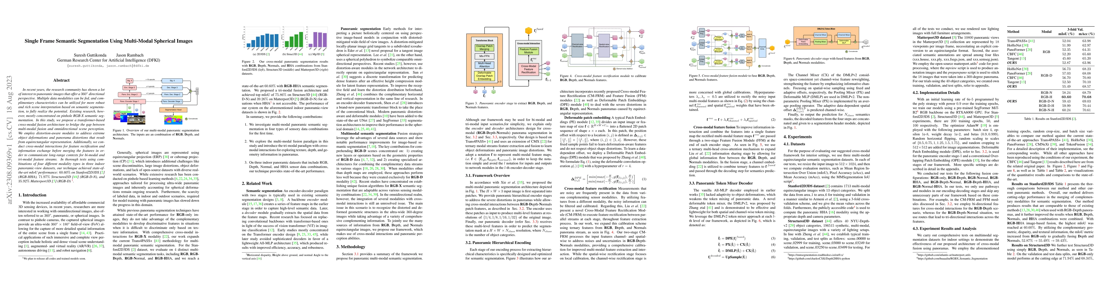 Thumbnail for Single Frame Semantic Segmentation Using Multi-Modal Spherical Images