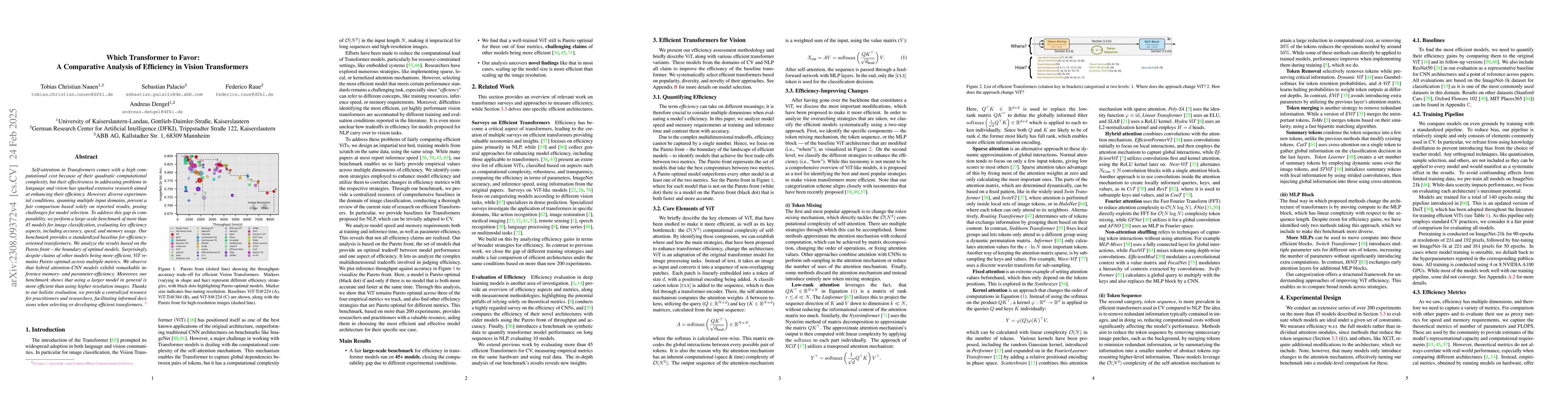 Thumbnail for Which Transformer to Favor: A Comparative Analysis of Efficiency in
  Vision Transformers
