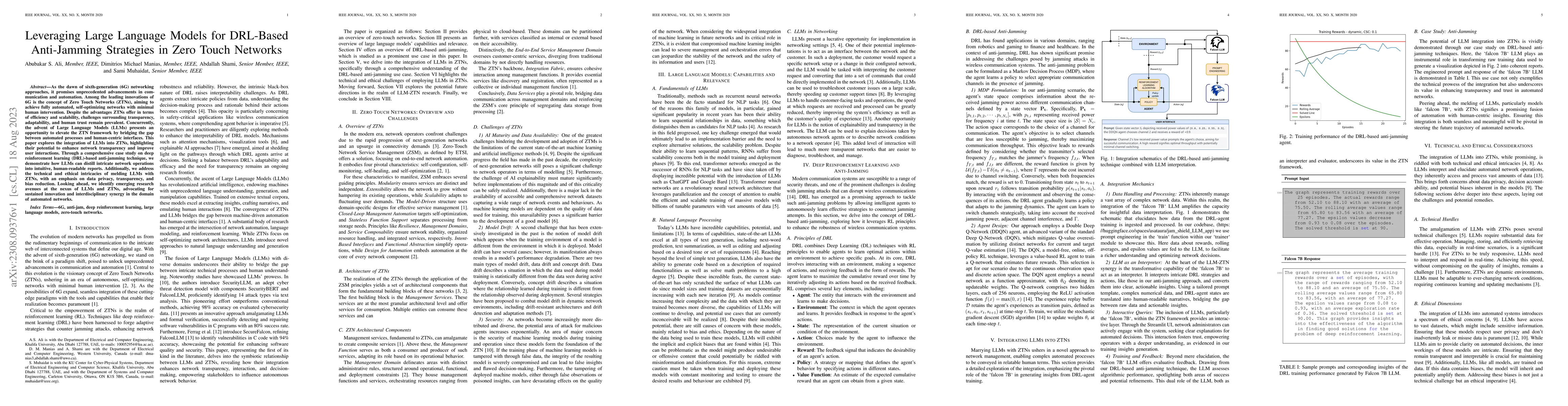 Thumbnail for Leveraging Large Language Models for DRL-Based Anti-Jamming Strategies
  in Zero Touch Networks
