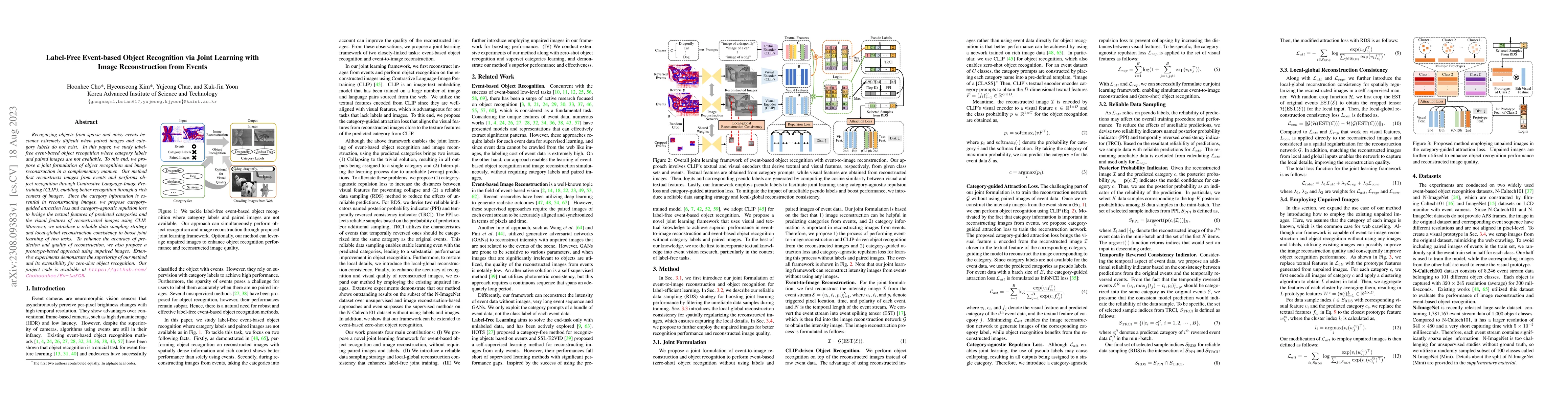 Thumbnail for Label-Free Event-based Object Recognition via Joint Learning with Image
  Reconstruction from Events