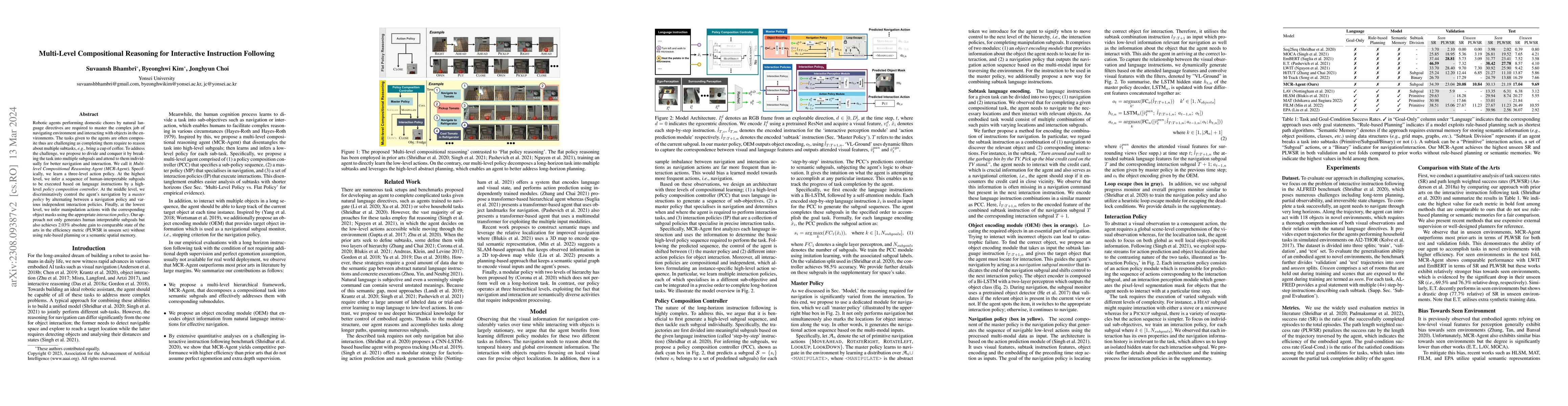 Thumbnail for Multi-Level Compositional Reasoning for Interactive Instruction
  Following