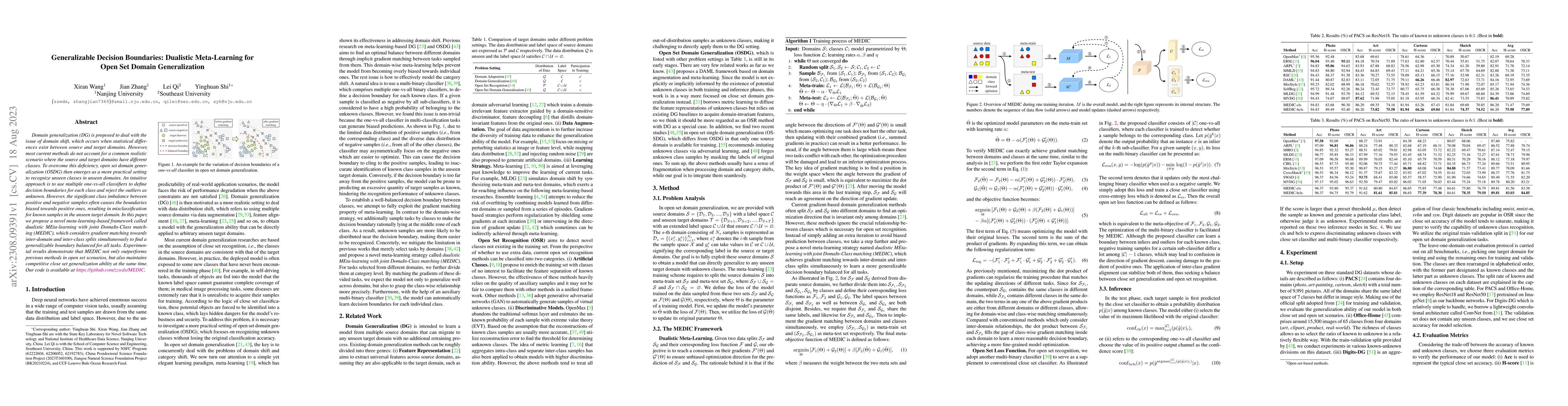 Thumbnail for Generalizable Decision Boundaries: Dualistic Meta-Learning for Open Set
  Domain Generalization