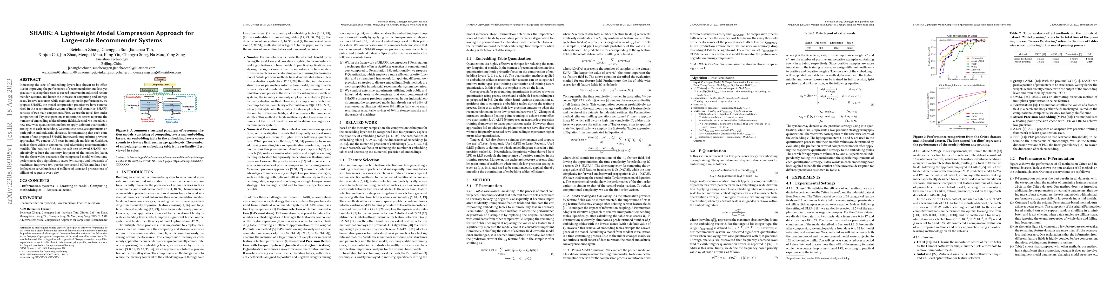 Thumbnail for SHARK: A Lightweight Model Compression Approach for Large-scale
  Recommender Systems