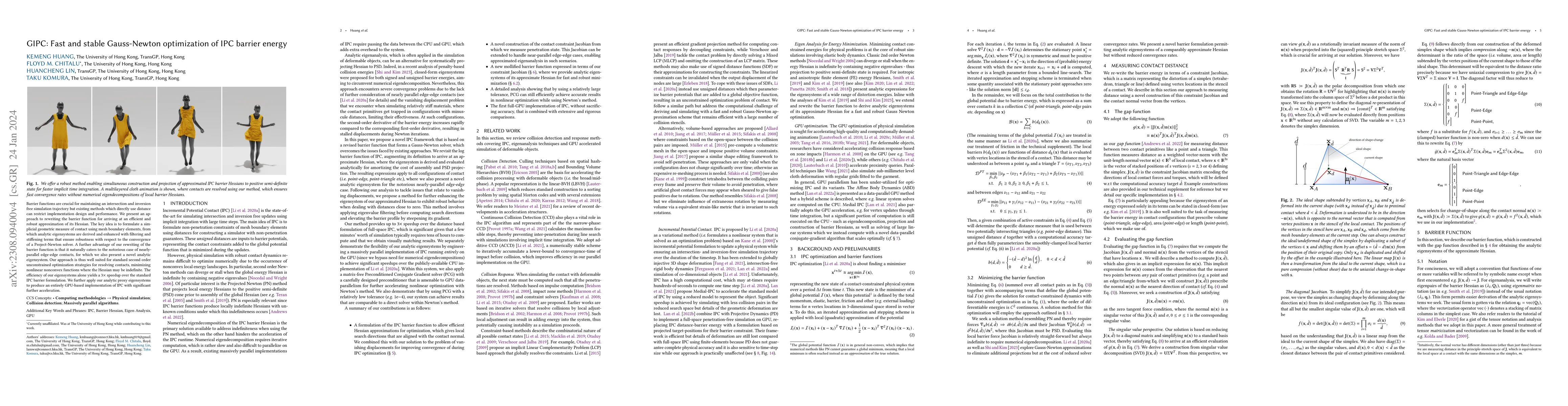 Thumbnail for GIPC: Fast and stable Gauss-Newton optimization of IPC barrier energy