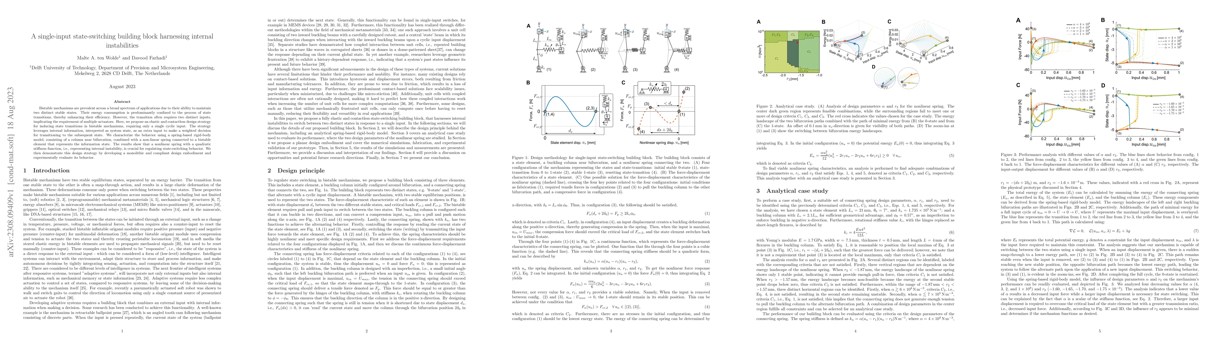 Thumbnail for A Single-Input State-Switching Building Block Harnessing Internal
  Instabilities