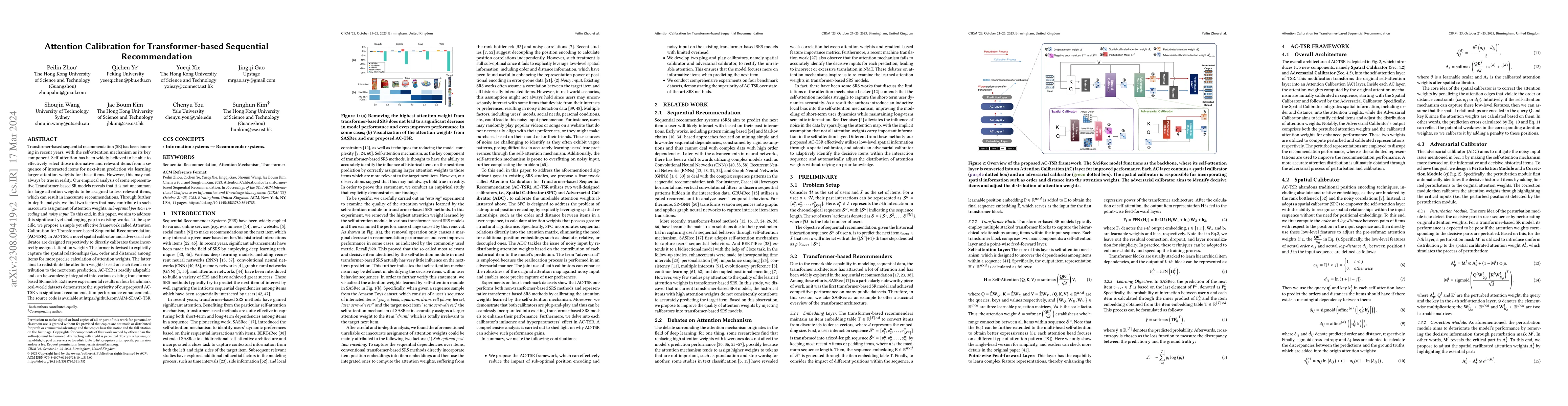Thumbnail for Attention Calibration for Transformer-based Sequential Recommendation