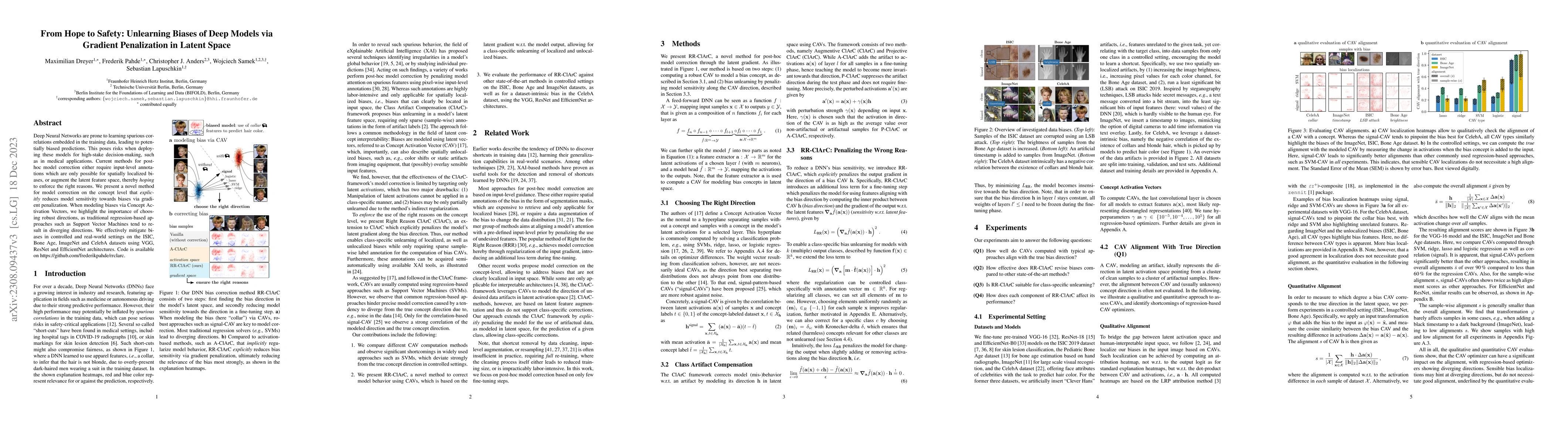 Thumbnail for From Hope to Safety: Unlearning Biases of Deep Models via Gradient
  Penalization in Latent Space