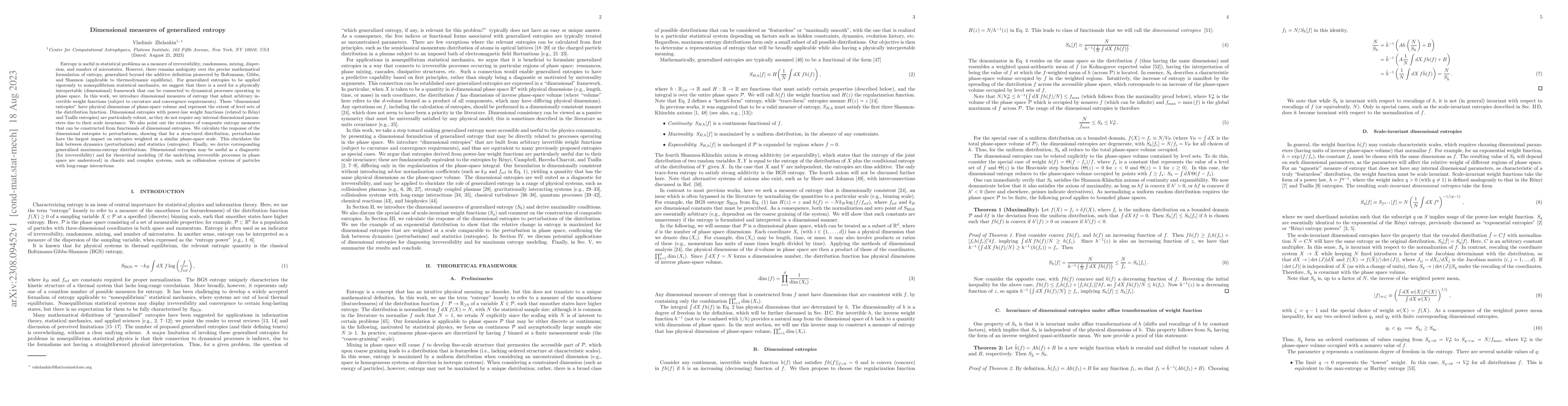 Thumbnail for Dimensional measures of generalized entropy