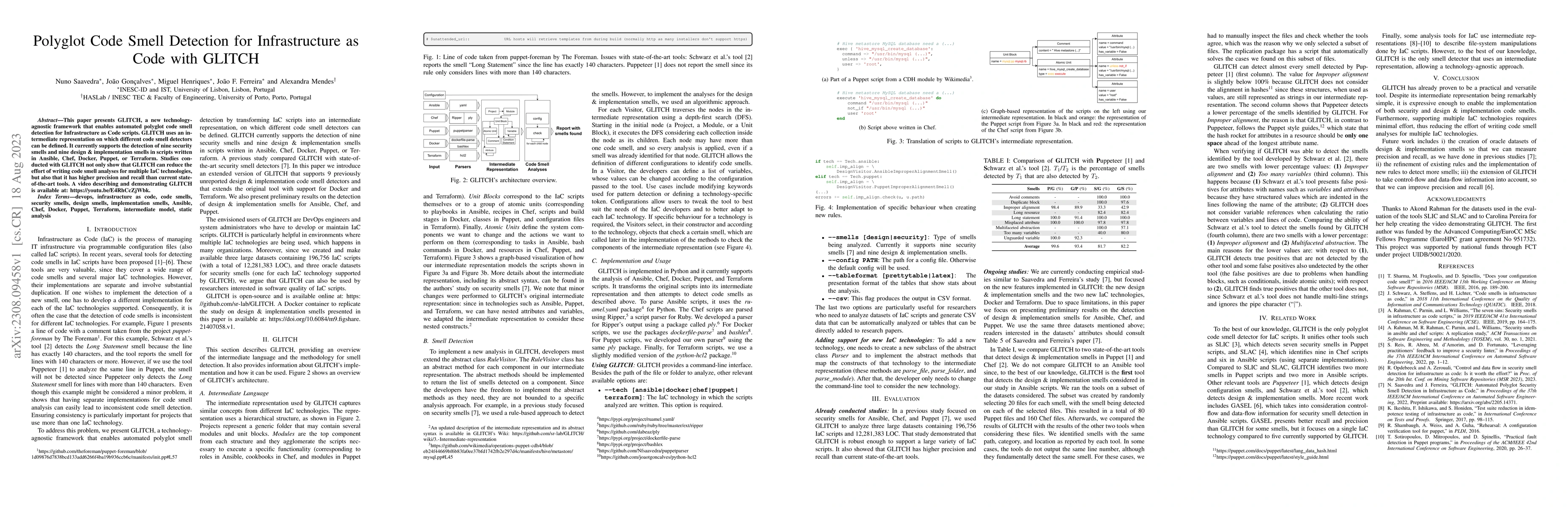 Thumbnail for Polyglot Code Smell Detection for Infrastructure as Code with GLITCH