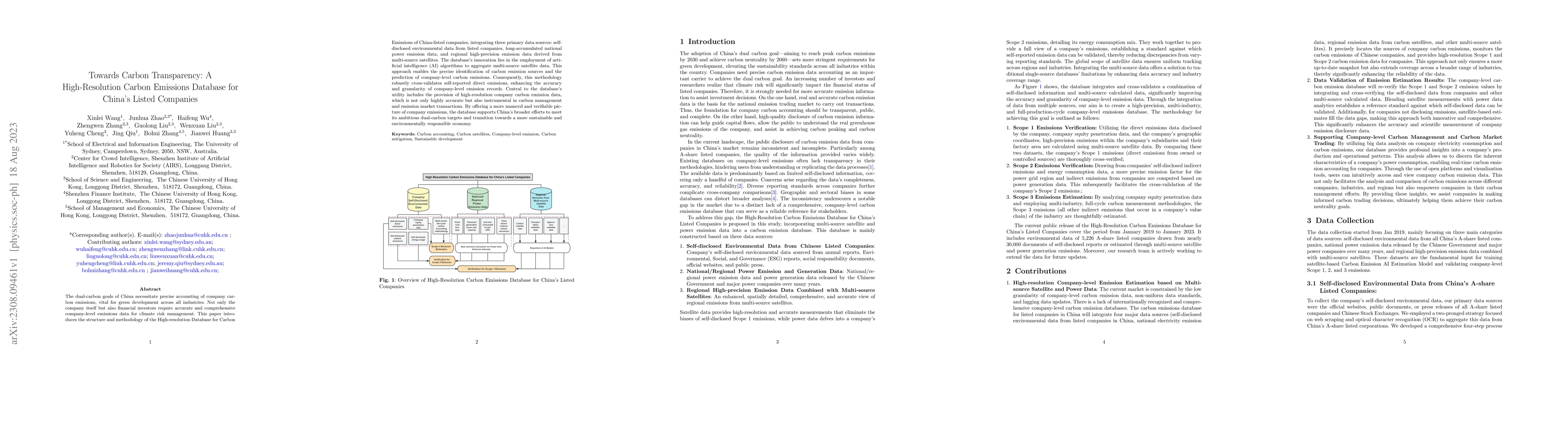 Thumbnail for Towards Carbon Transparency: A High-Resolution Carbon Emissions Database
  for China's Listed Companies