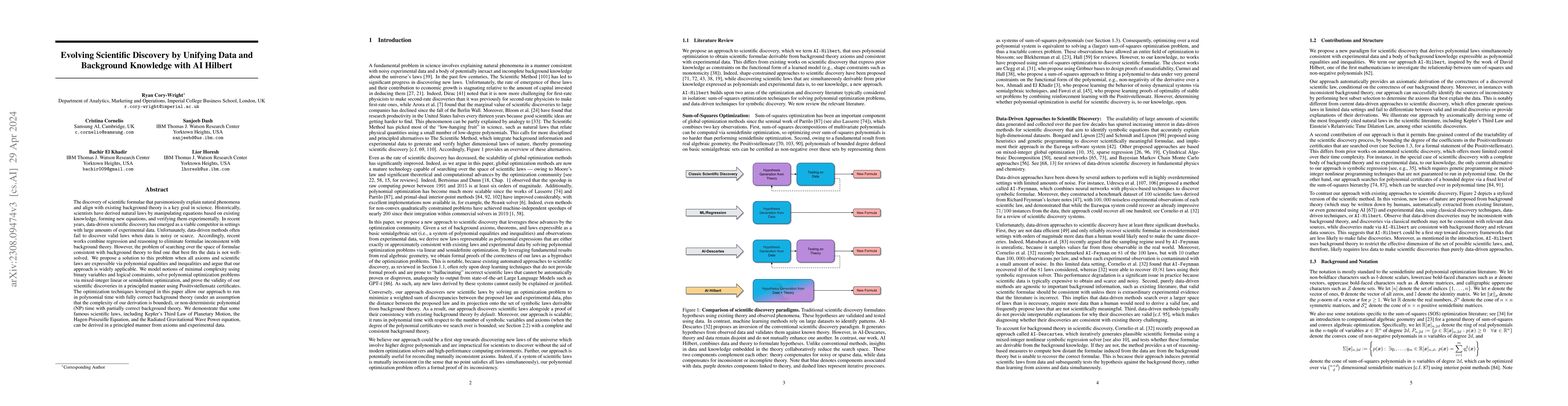 Thumbnail for Evolving Scientific Discovery by Unifying Data and Background Knowledge
  with AI Hilbert