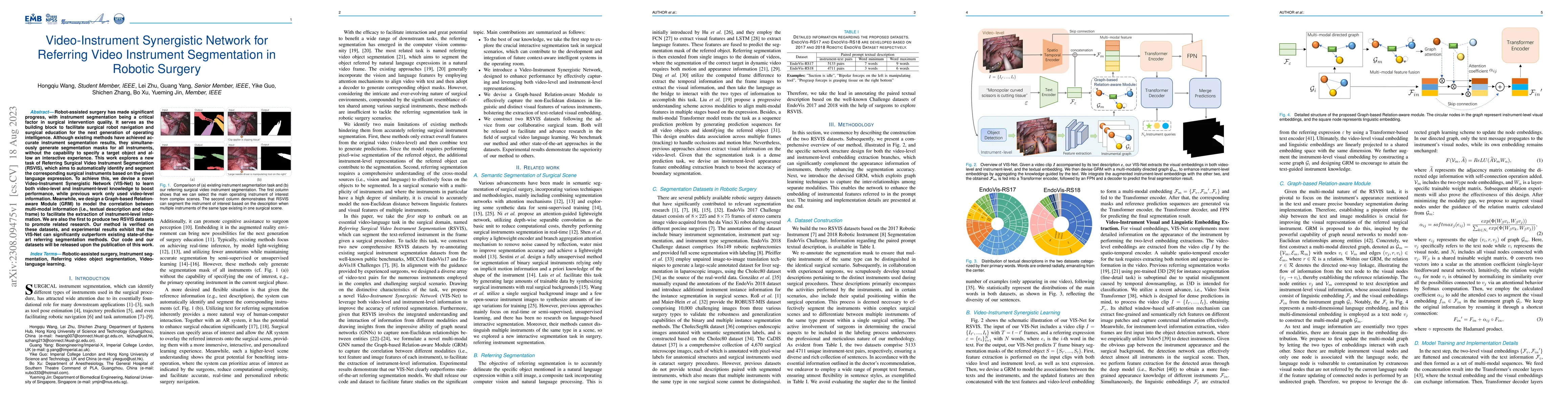 Thumbnail for Video-Instrument Synergistic Network for Referring Video Instrument
  Segmentation in Robotic Surgery
