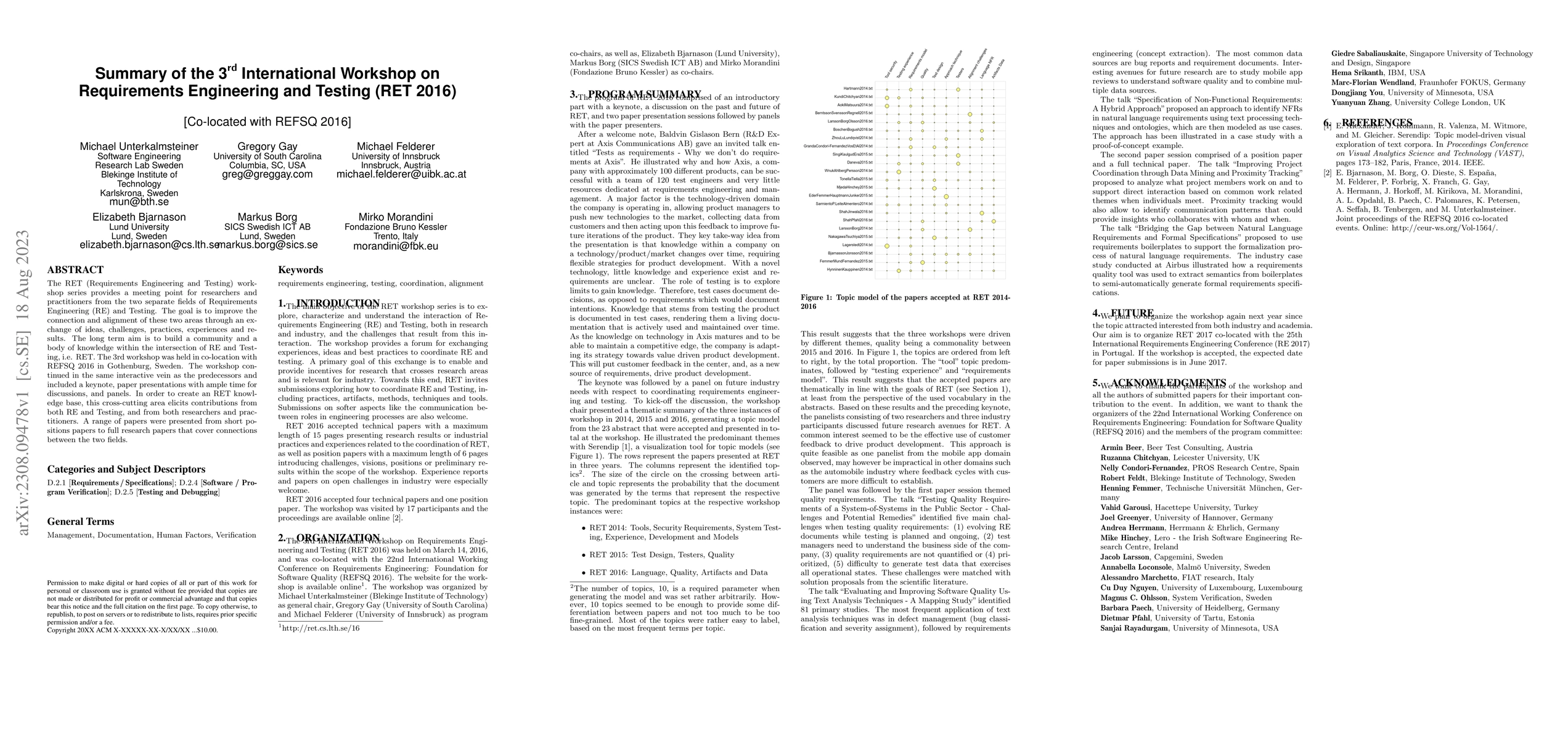 Thumbnail for Summary of the 3rd International Workshop on Requirements Engineering
  and Testing