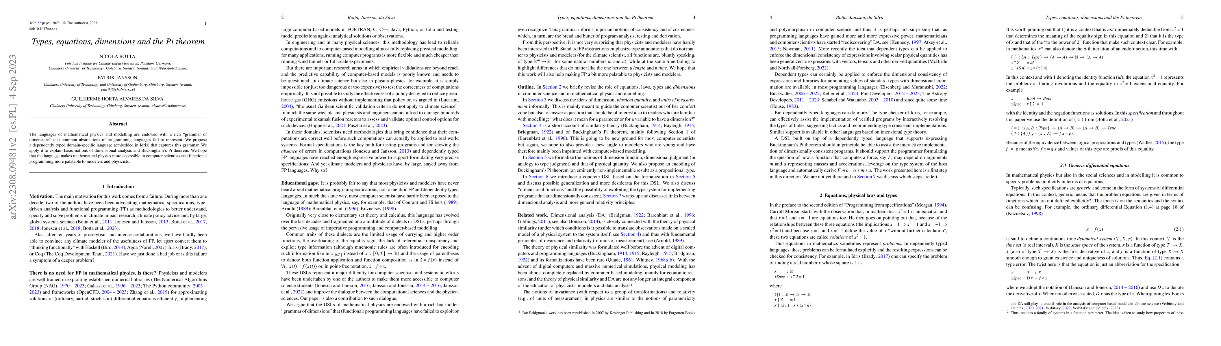Thumbnail for Types, equations, dimensions and the Pi theorem